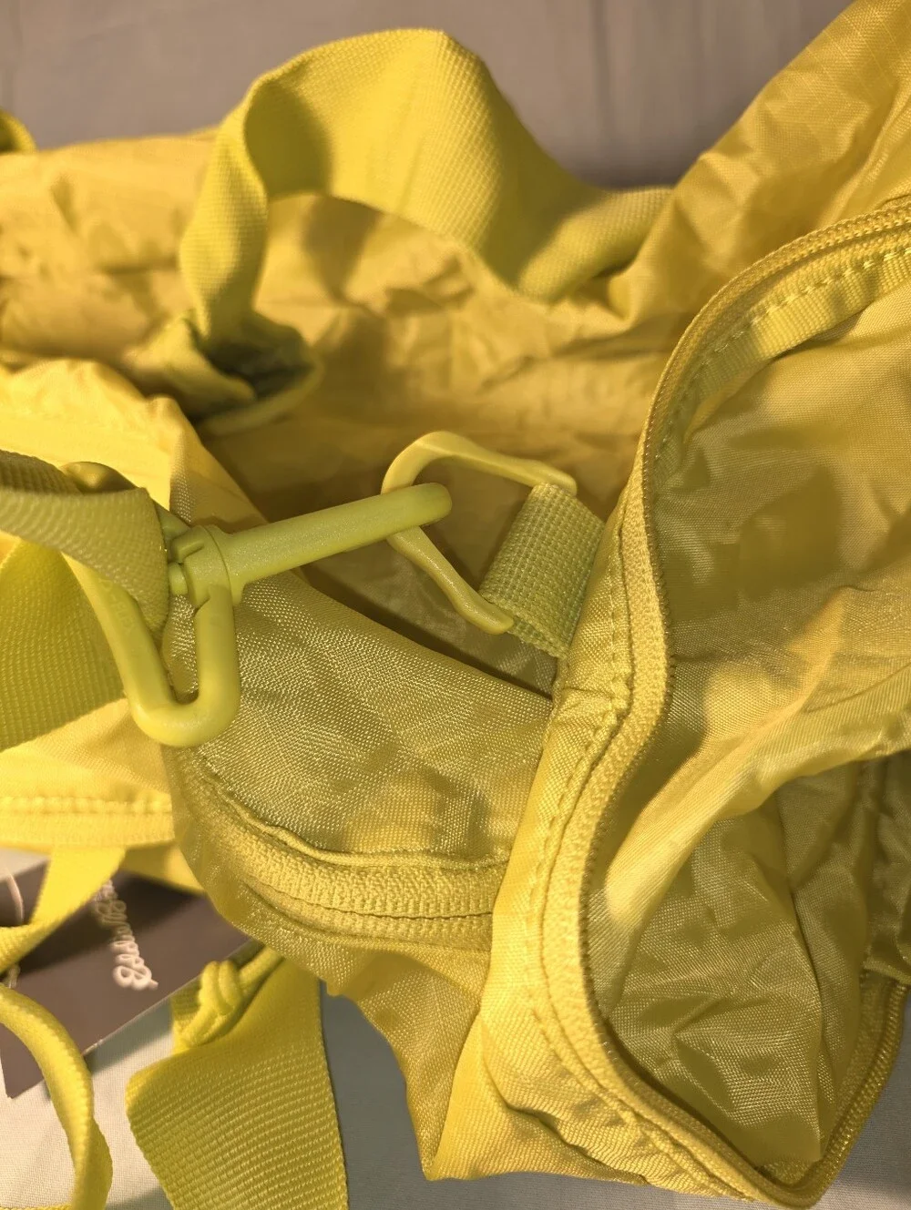 Eddie Bauer Stowaway Packable 45L Duffel Bag Citrus Yellow Travel Gym NWT